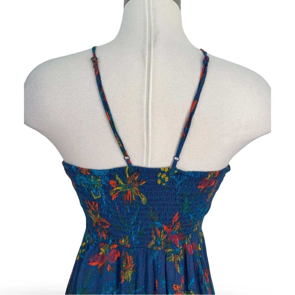 Free People Womens Medium One Step Ahead Maxi Dress in Blue Floral Halter - Picture 5 of 10